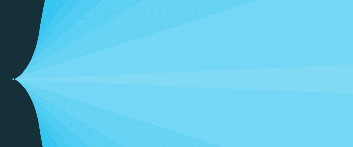 A graphic element with a grey background and a spectrum of blue colours in a wave pattern.